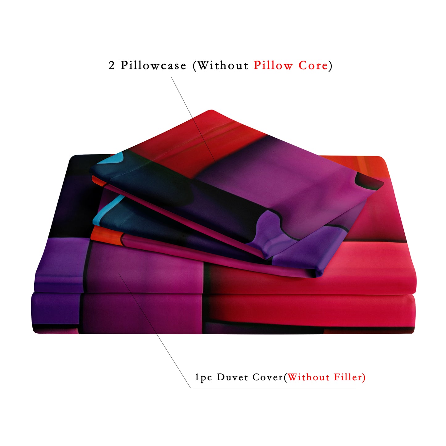 Dreammers Colorful Woven Geometric Duvet Cover Set, Vibrant Soft Bedding Set with Pillowcases