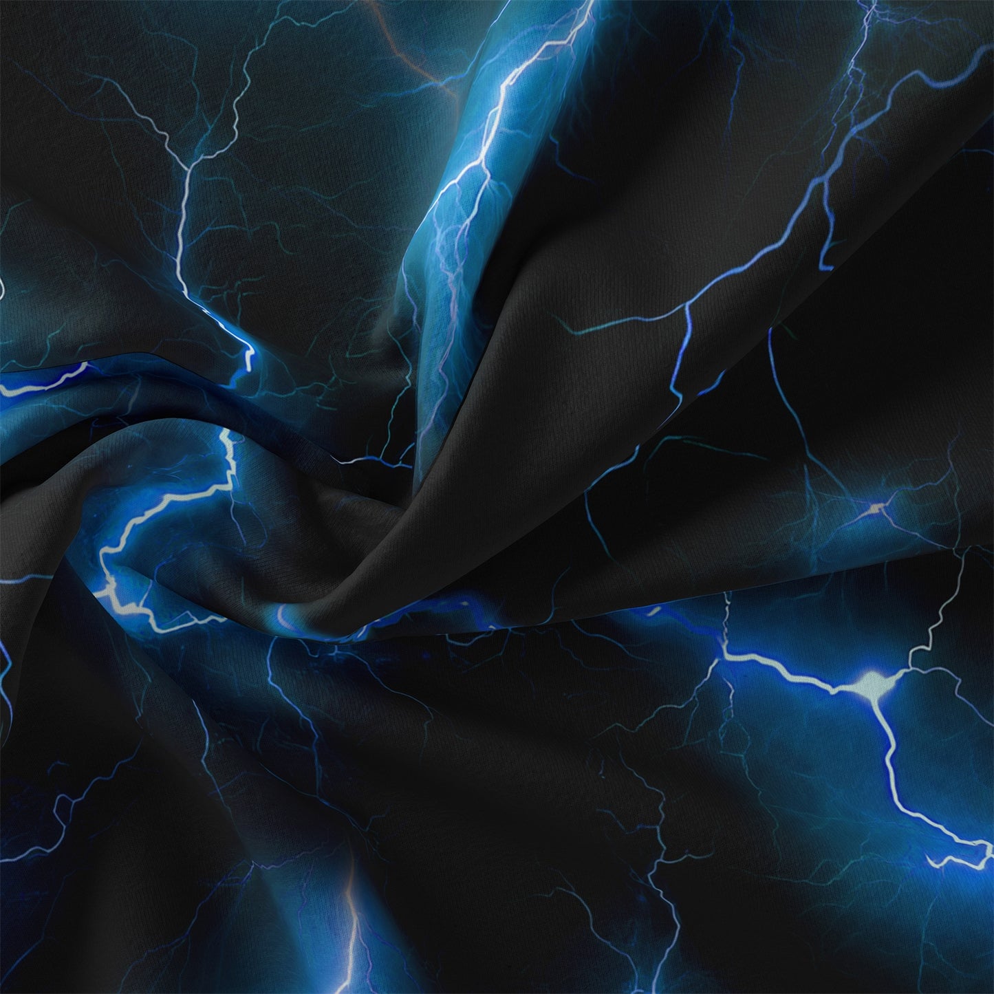 3D Blue Lightning Fitted Sheet Set, Gamer Thunderbolt Soft Bed Sheet with Pillowcases