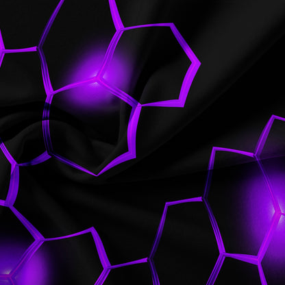 Dreammers 3D Purple Hexagon Duvet Cover Set, Modern Gamer Soft Bedding Set with Pillowcases