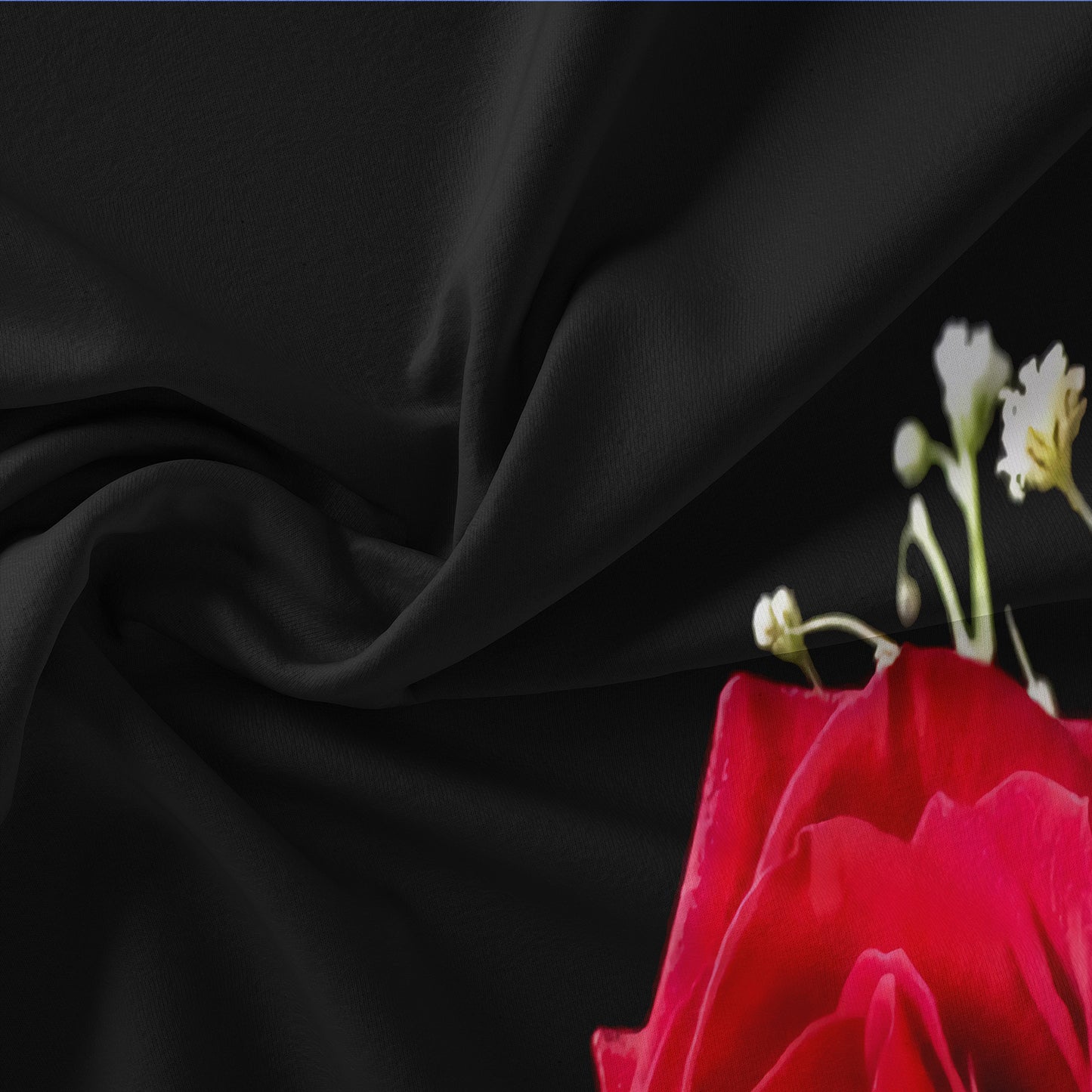 Dreammers Red Rose Gypsophila Duvet Cover Set, Romantic Floral Soft Bedding Set with Pillowcases
