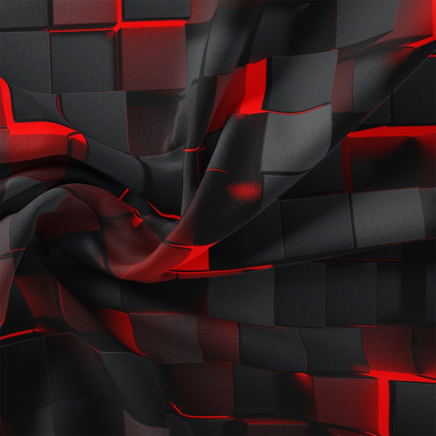 3Pcs Dreammers 3D Red Black Geometric Duvet Cover Set, Modern Soft Bedding Set with Pillowcases