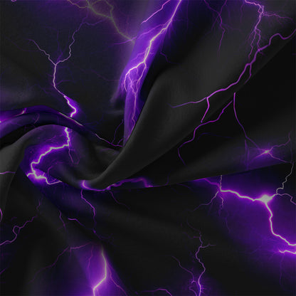 Dreammers 3D Purple Lightning Duvet Cover Set, Cool Storm Soft Bedding Set with Pillowcases