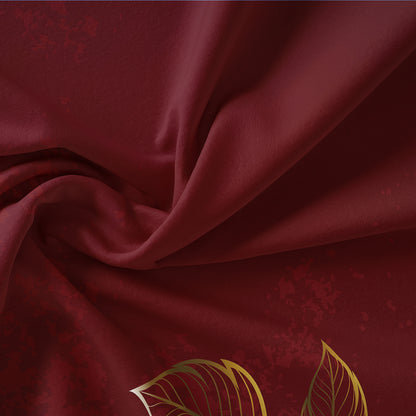 Dreammers Luxury Red Gold Rose Duvet Cover Set, Elegant Floral Soft Bedding Set with Pillowcases