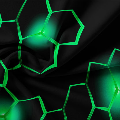 3Pcs Dreammers 3D Green Hexagon Glow Duvet Cover Set, Modern Gamer Soft Bedding Set with Pillowcases