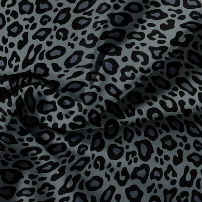 Dreammers 3D Gradient Black Leopard Print Duvet Cover Set, Luxury Animal Print Soft Bedding Set with Pillowcases