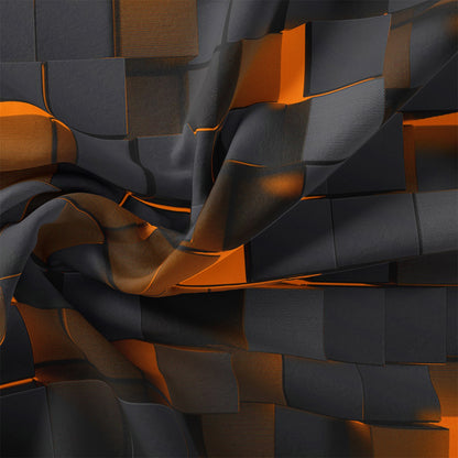 Dreammers 3D Orange Black Geometric Duvet Cover Set, Modern Soft Bedding Set with Pillowcases