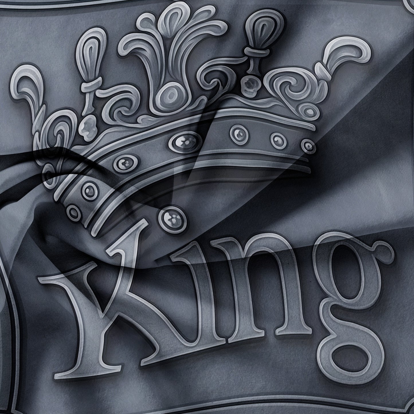Dreammers 3D King Crown Duvet Cover Set, Luxury Soft Bedding Set with Pillowcases for Men