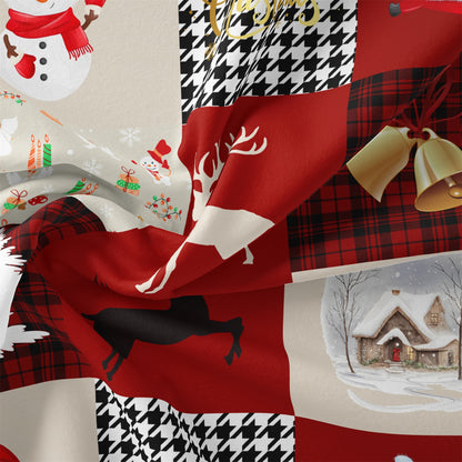 Dreammers Christmas Patchwork Duvet Cover Set, Festive Holiday Soft Bedding Set with Pillowcases