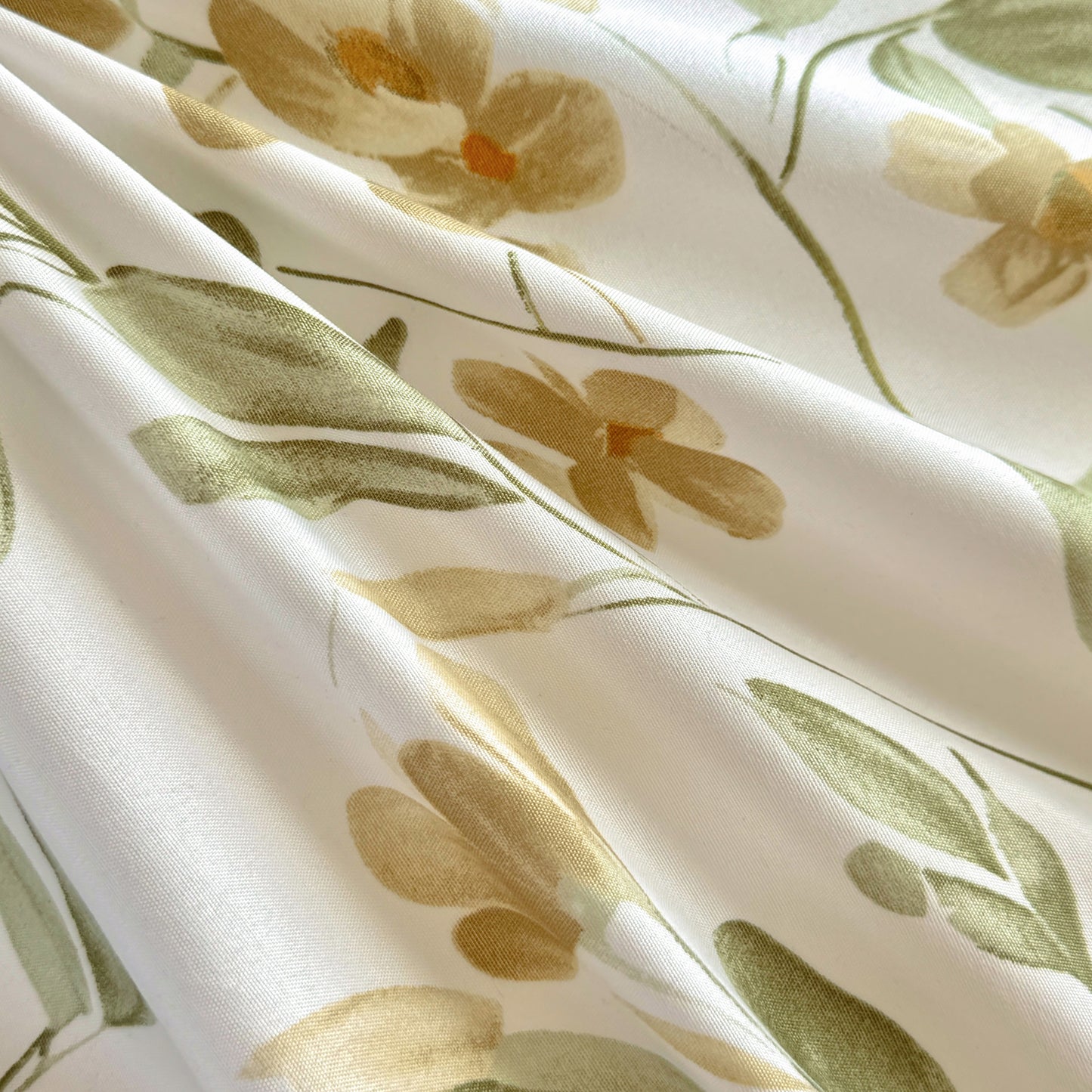 3Pcs Grass Green Double Sided Plant Printed Quilt Duvet Cover Bedding Set