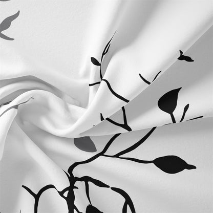 Dreammers Minimalist Black White Branch Duvet Cover Set, Modern Botanical Soft Bedding Set with Pillowcases