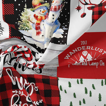 Dreammers Merry Christmas Plaid Duvet Cover Set, Festive Holiday Soft Bedding Set with Pillowcases