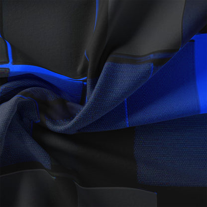 3Pcs Dreammers 3D Blue Black Geometric Duvet Cover Set, Modern Soft Bedding Set with Pillowcases