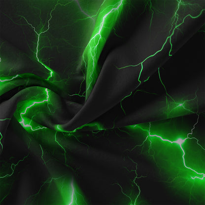 Dreammers 3D Green Lightning Duvet Cover Set, Cool Storm Soft Bedding Set with Pillowcases
